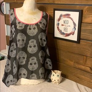 💜High Low Skull Sheer Tank💜